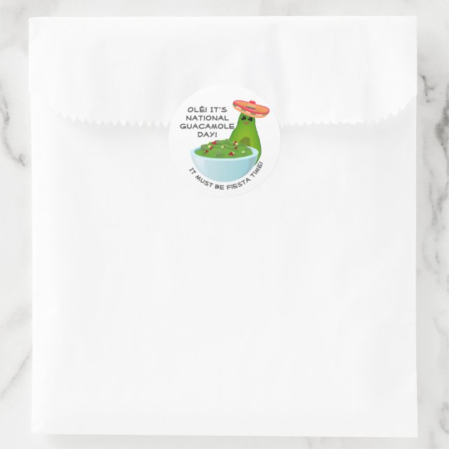 Avocado Girl and Guacamole Classic Round Sticker (Bag)
