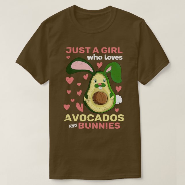 Avocado Girls Rabbit Women Cute Forest Animal Bunn T-Shirt (Design Front)
