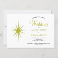 Avocado Green Atomic Starburst Mid Century Wedding