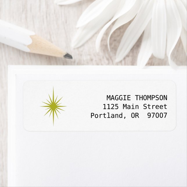 Avocado Green Atomic Starburst Retro Mid Century (Insitu)