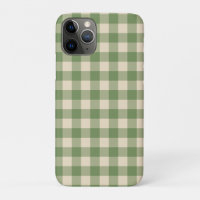 Avocado Green Cottagecore Gingham Check Plaid