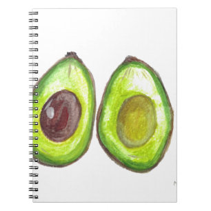 Avocado green fruit spiral notebook