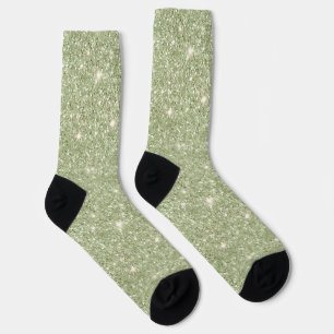 Avocado Green Glitter Socks