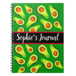 Avocado green health fruit foodie notebook