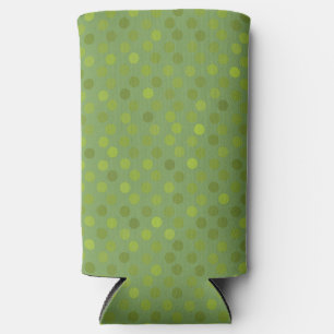avocado green, moss green and cucumber polka dots seltzer can cooler