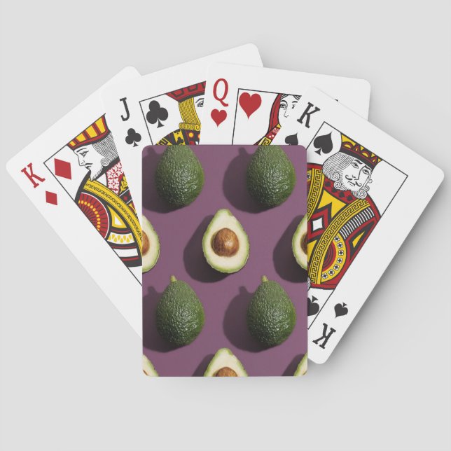 Avocado Green Purple Playing Cards (Back)