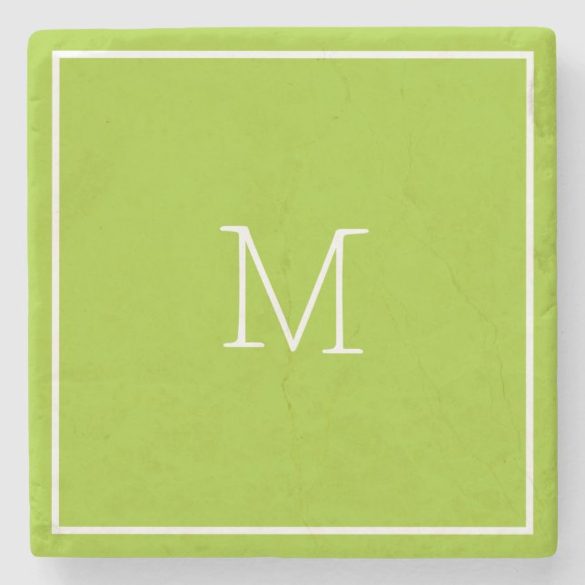 Avocado Green Stone Coaster (Front)