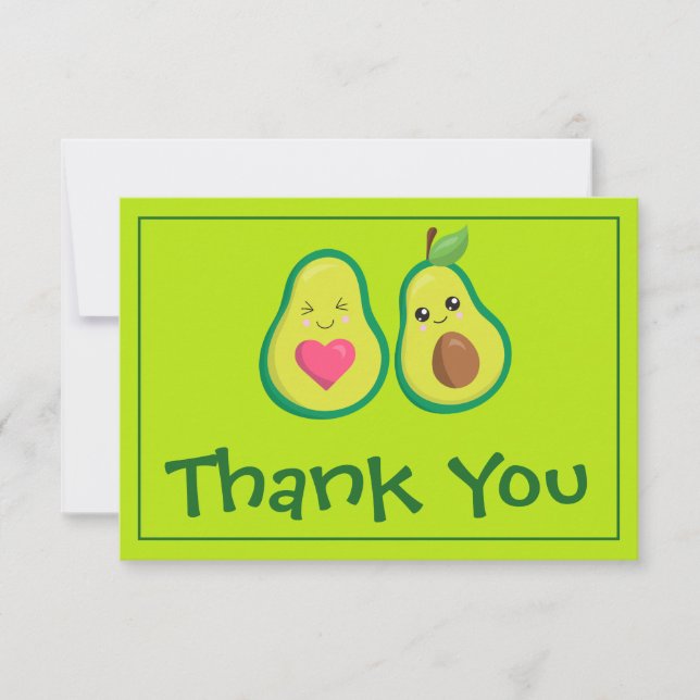 Avocado Green Thank You Card (Front)