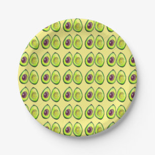 Avocado Green Vegan Foodie Vegeterian Foodie Paper Plate