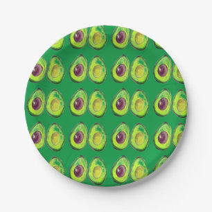 Avocado Green Vegan Foodie Vegeterian Foodie Paper Plate