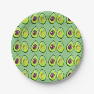 Avocado Green Vegan Foodie Vegeterian Foodie Paper Plate