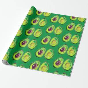 Avocado Green Vegan Foodie Vegeterian Foodie Wrapp Wrapping Paper