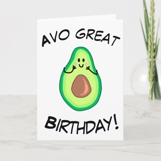 Avocado Greetings Card (Front)