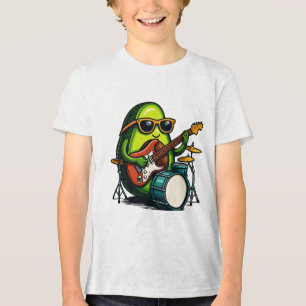 Avocado Guitarist Art Cool Fruit Band Tri-Blend Shirt