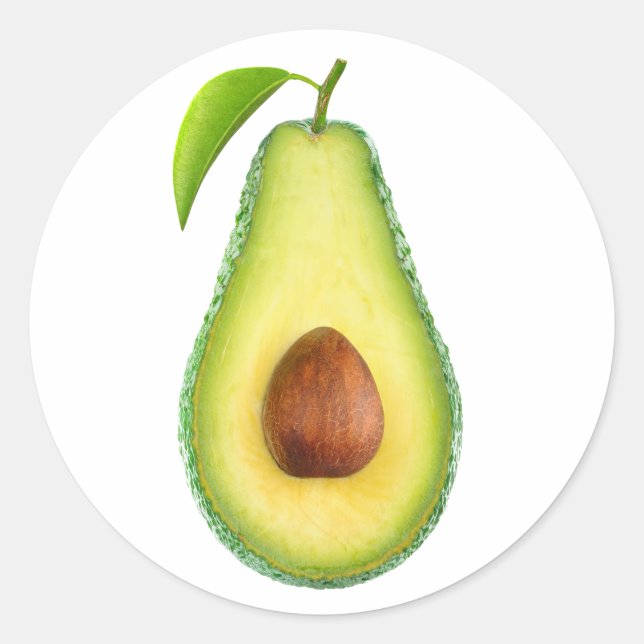 Avocado half classic round sticker (Front)