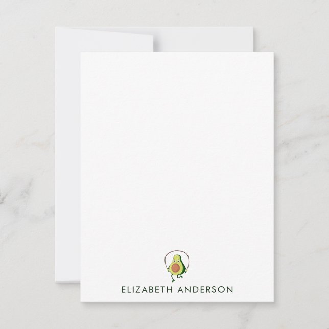 Avocado Health Coach Minimalist Personalised Note Card (Front)