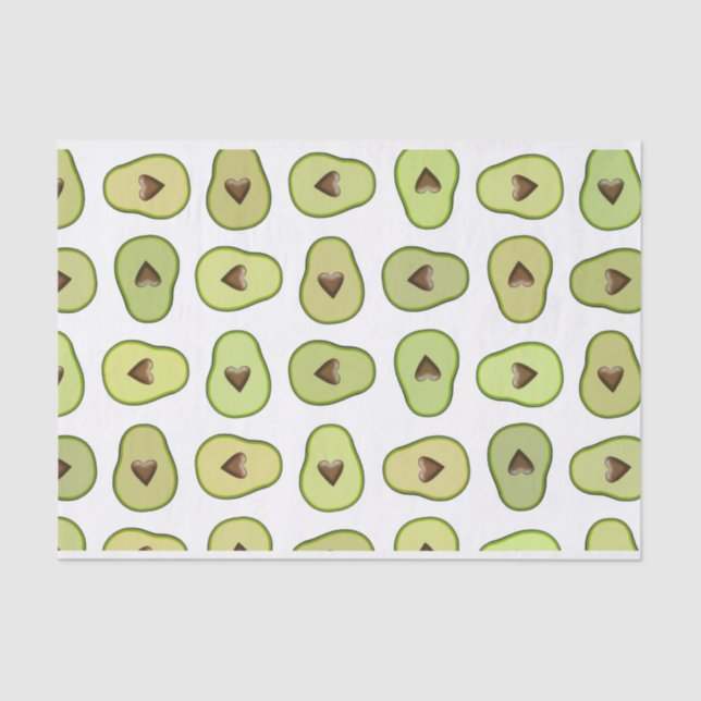 Avocado Heart Fruit Fiesta Baby Shower Party Tissue Paper (Front)