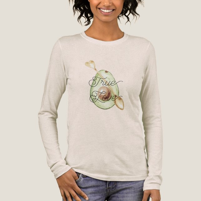 Avocado Heart Spoon  Tri-Blend Shirt (Front)