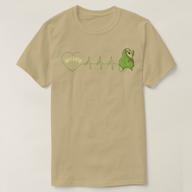 Avocado Heartbeat Avocado Funny Cute Face Graphic  T-Shirt (Design Front)