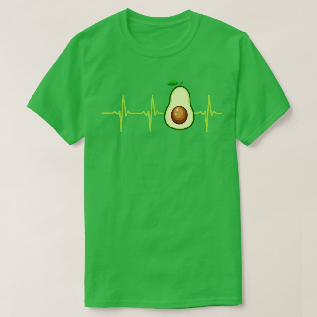 Avocado Heartbeat  Avocado  Gift Vegan Men Women  T-Shirt (Design Front)
