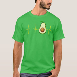 Avocado Heartbeat Avocado Gift Vegan Men Women T-Shirt