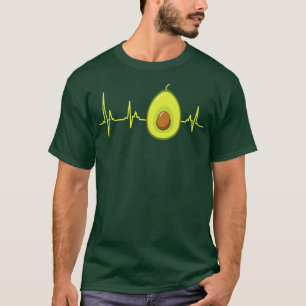 Avocado Heartbeat Vegan Vegetarian Guacamole Fleit T-Shirt