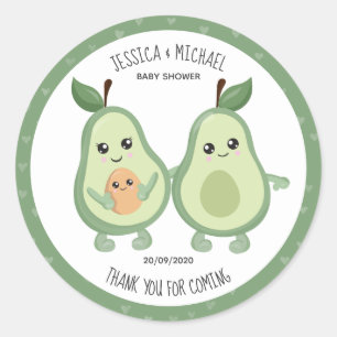Avocado Holy Guacamole Baby Shower Classic Round Sticker