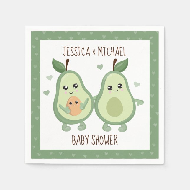Avocado Holy Guacamole Baby Shower  Napkins (Front)