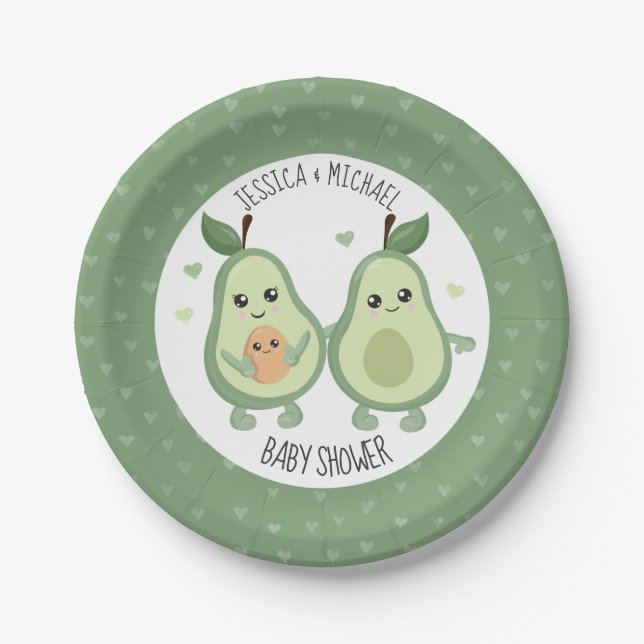 Avocado Holy Guacamole Baby Shower  Paper Plate (Front)