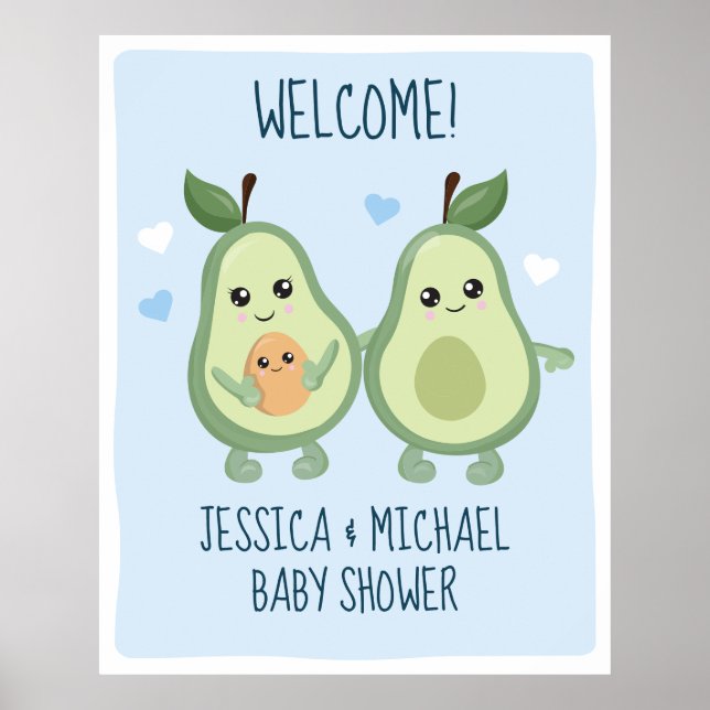 Avocado Holy Guacamole Baby Shower  Poster (Front)
