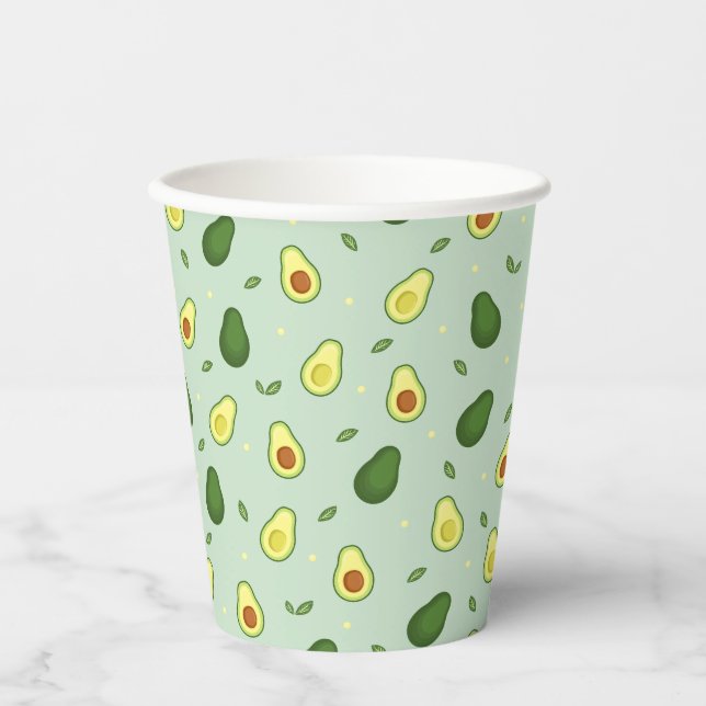 Avocado Holy Guacamole Green Baby Shower Birthday  Paper Cups (Front)