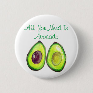 Avocado Humour Text Vegan Food Healthy Fruit Butto 6 Cm Round Badge