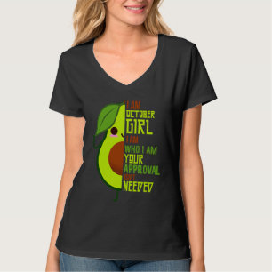 Avocado I Am October Girl Vegan Vegetarian Herbivo T-Shirt