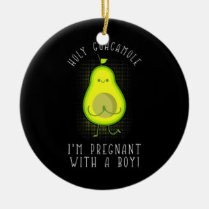 Avocado I Am Pregnant With A Boy Ceramic Tree Decoration