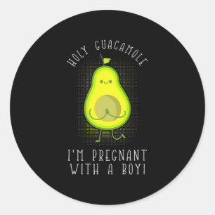 Avocado I Am Pregnant With A Boy Classic Round Sticker