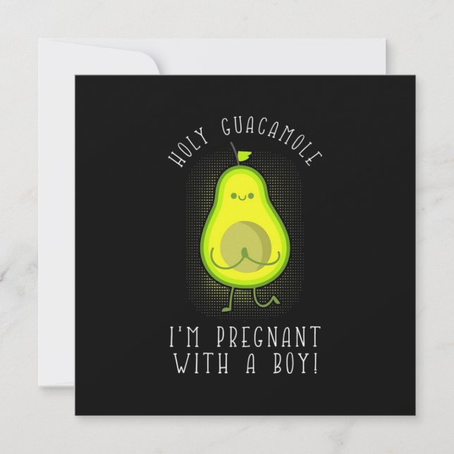 Avocado I Am Pregnant With A Boy Invitation (Front)