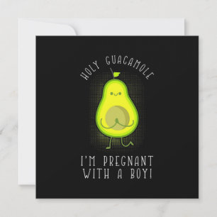 Avocado I Am Pregnant With A Boy Invitation