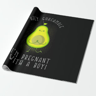 Avocado I Am Pregnant With A Boy Wrapping Paper