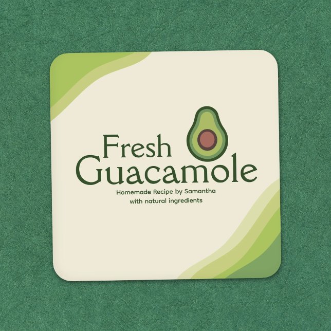 Avocado Icon - Modern Guacamole Label Sticker (Avocado Icon - Modern Guacamole Label Sticker)