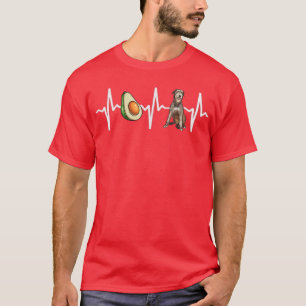 Avocado Irish Wolfhound Heartbeat Dog Lover  T-Shirt