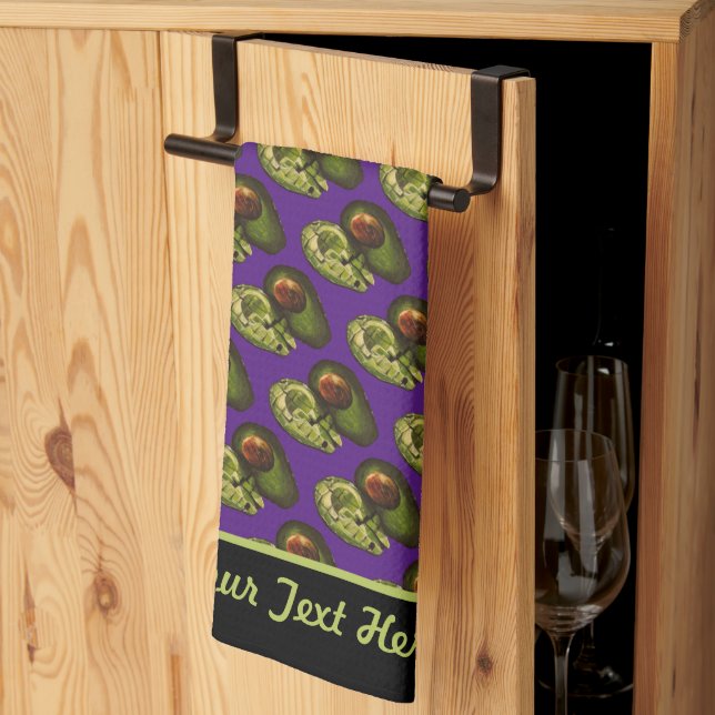 Avocado Kitchen Towel - Optional Personalisation (Thirds Fold)