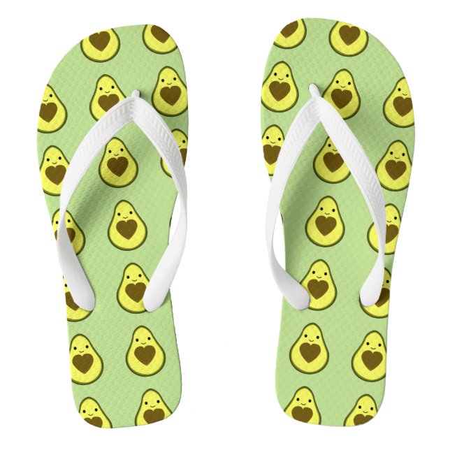 Avocado Love Cute Avocado with a heart Pit Jandals (Footbed)