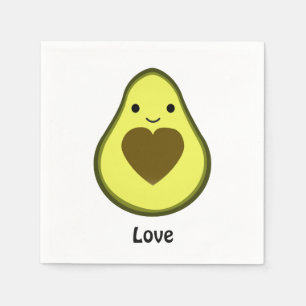Avocado Love Cute Avocado with a heart Pit Napkin