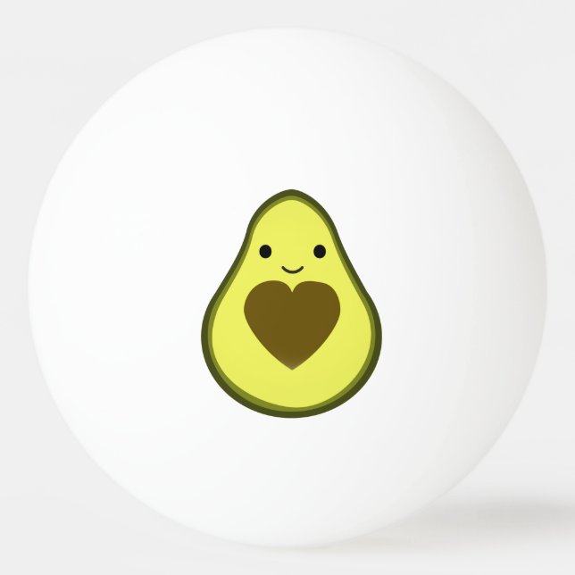 Avocado Love Cute Avocado with a heart Pit Ping Pong Ball (Front)