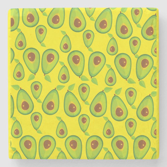 Avocado Love Pattern - Tasty Avocado Lover  Stone Coaster (Front)