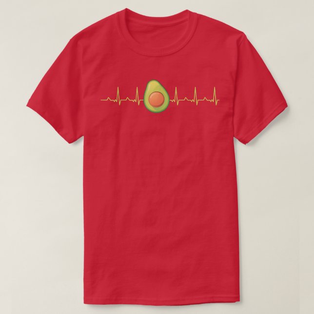 Avocado Lover Heartbeat EKG Keto Avocado  T-Shirt (Design Front)