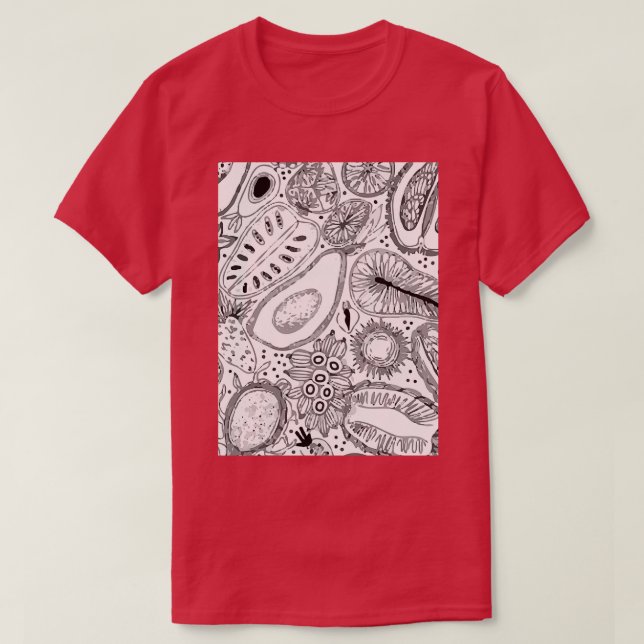 Avocado Mono Colour Fruits T-Shirt (Design Front)