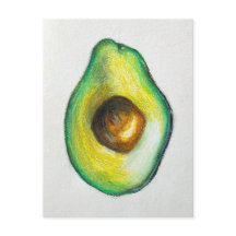 Avocado Oil Pastel Drawing Original Artwork