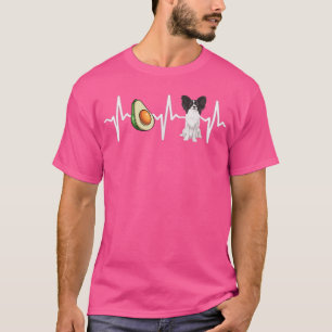 Avocado Papillon Heartbeat Dog Lover T-Shirt