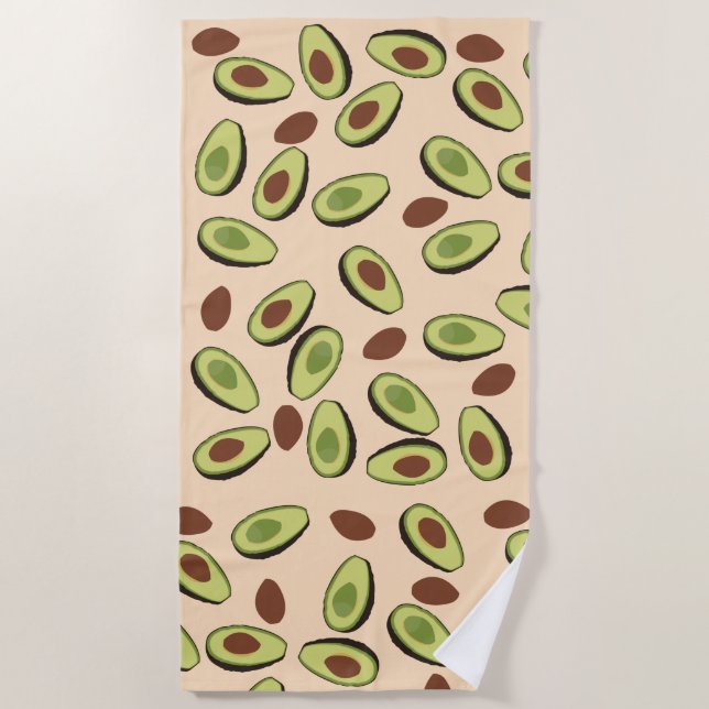 Avocado Pattern Beach Towel (Front)